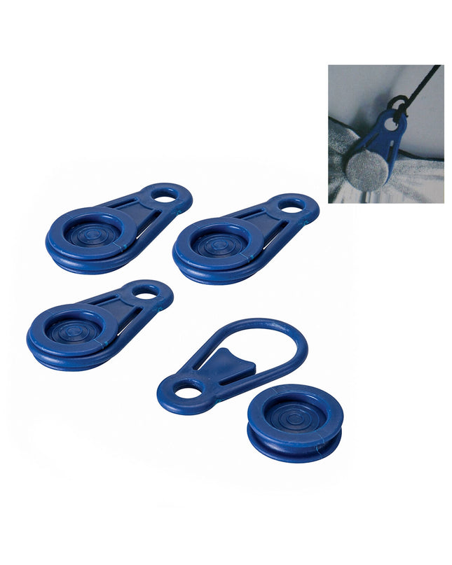 Bensontools awning and tarpaulin clamps set with 6 blue clips, Ø 0.44 x 8.3 cm, for camping and outdoor use