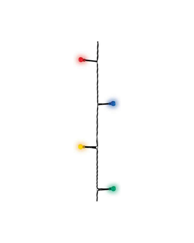 Lumineo Cherry multicolour LED-lichtkrans for outdoor garden decoration, 14 meters long with multicolored LED lights.