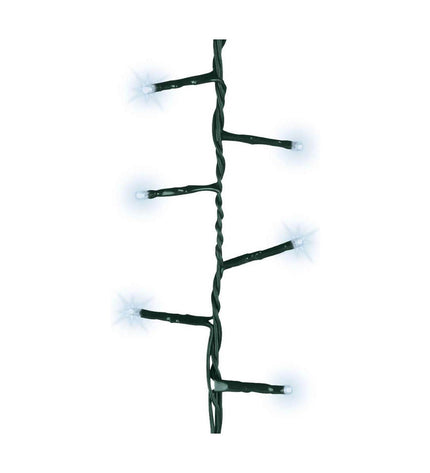 Lumineo 16m LED outdoor garden string lights arranged in a decorative pattern for outdoor garden decoration.