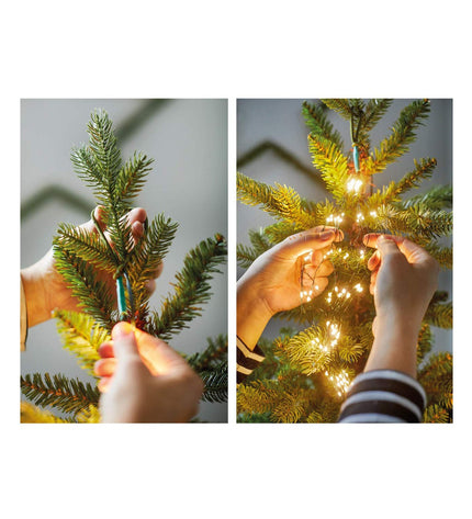 Lumineo 5m silver LED outdoor string lights with warm white glow, perfect for garden decoration and outdoor ambiance.