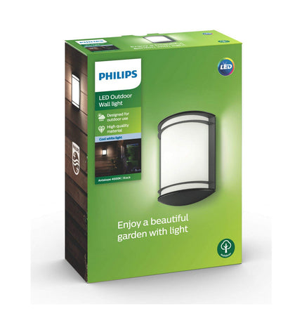 Philips outdoor garden decorative lamp 6W black with 4000K light, 600 lumens, 8.9x26.9x19.9 cm, suitable for outdoor use