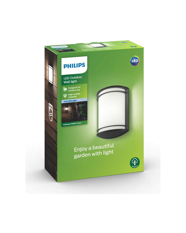 Philips outdoor garden decorative lamp 6W black with 4000K light, 600 lumens, 8.9x26.9x19.9 cm, suitable for outdoor use