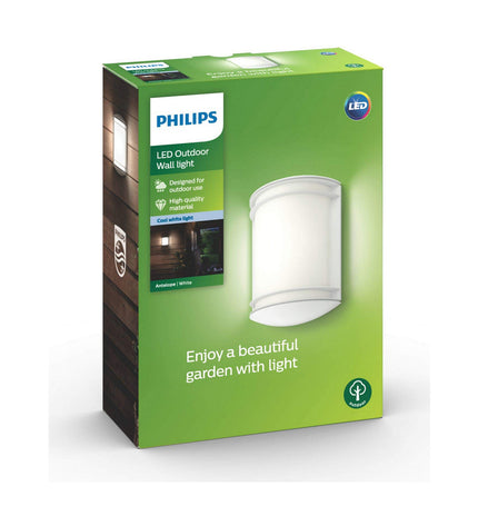 Philips outdoor garden decorative lamp with 6W, 4000K, 600 lumens, white finish, 8.9x26.9x19.9 cm, 230V.