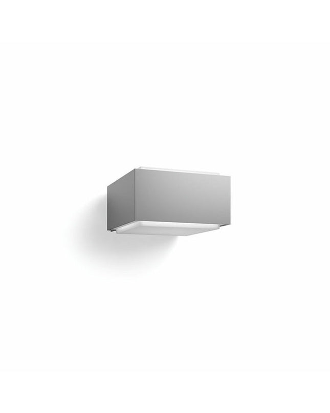 Philips outdoor garden wall lamp in grey aluminium with 42W E27 bulb, decorative exterior lighting for garden or patio.