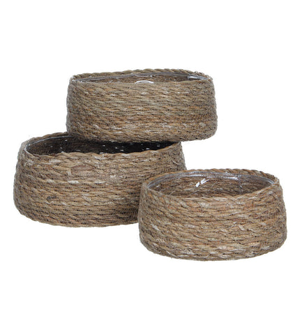 Mica Decorations Bruin Vlechtwerk storage basket with woven design for home organization and kitchen storage.