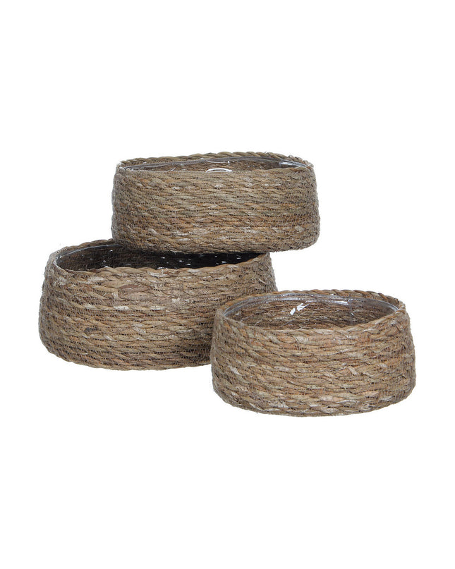 Mica Decorations Bruin Vlechtwerk storage basket with woven design for home organization and kitchen storage.