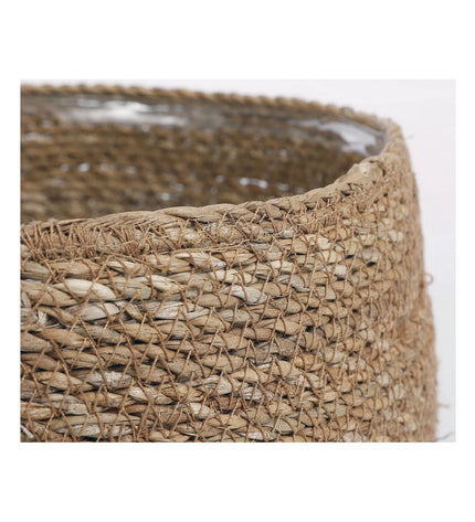 Mica Decorations Mand Mica Decorations set with brown woven storage baskets for home organization and kitchen use.