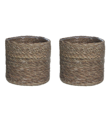 Mica Decorations Atlantic Bruin wicker storage basket, 16x16 cm, natural brown rattan weave for home organization and decor.