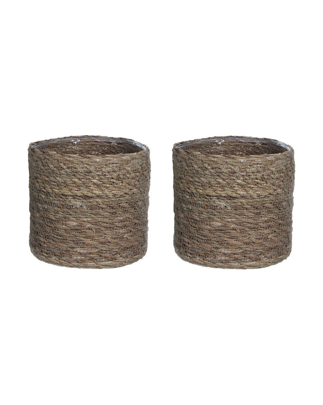 Mica Decorations Atlantic Bruin wicker storage basket, 16x16 cm, natural brown rattan weave for home organization and decor.