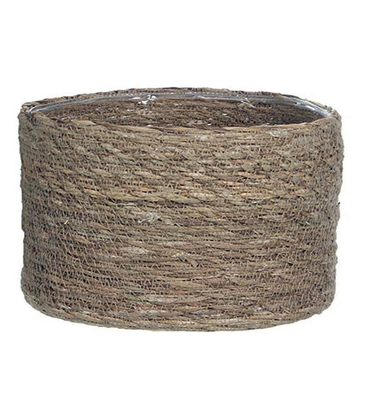 Mica Decorations Atlantic Bruin woven storage basket 20x20 cm, ideal for home organization and kitchen use, in brown wicker style.