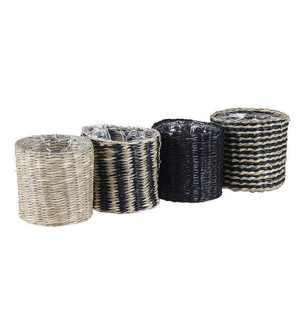 Mica Decorations versatile woven storage basket in natural fiber, 10x9 cm, ideal for home organization and kitchen use.