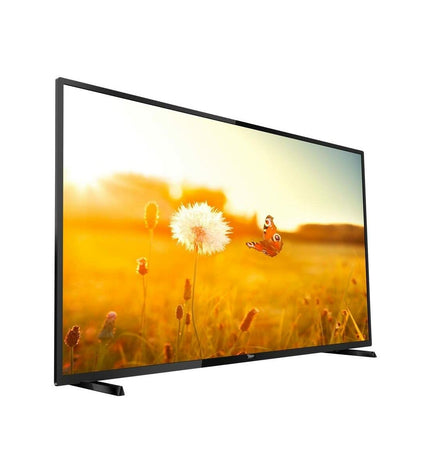 Philips 32-inch HD LED TV showing a colorful screen with a sleek black frame, ideal for home entertainment and digital viewing.