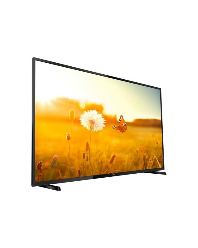 Philips 32-inch HD LED TV showing a colorful screen with a sleek black frame, ideal for home entertainment and digital viewing.