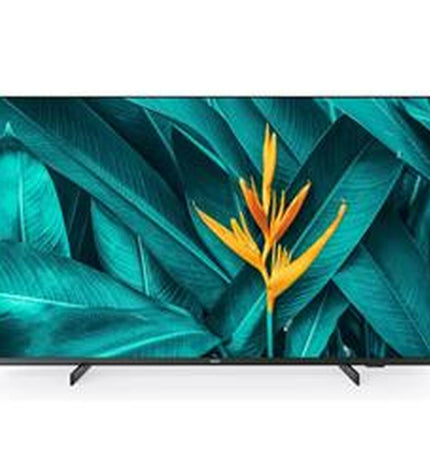 Philips 43-inch 4K Ultra HD Smart TV with slim black bezel and screen displaying vibrant colorful visuals.