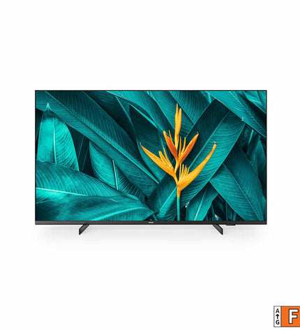 Philips 55-inch 4K Ultra HD LED Smart TV with sleek screen and slim black bezel, ideal for home entertainment and video streaming.