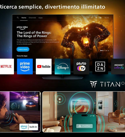 Philips 43PUS9010/12 43-inch 4K Ultra HD LED QLED Smart TV displaying vibrant home screen with sleek design
