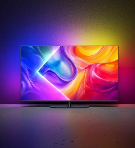 Philips 43-inch 4K Ultra HD QLED Smart TV with HDR, LED screen, sleek design, and slim bezels for home entertainment.