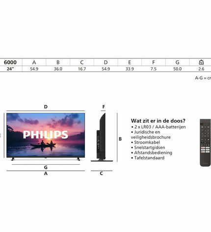Philips 24-inch HD LED Smart TV with HDR, electronic device for video and home cinema, front view showing screen and slim design