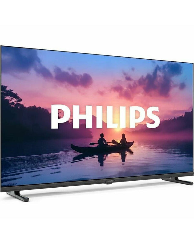 Philips 24-inch HD LED Smart TV with HDR display, sleek black design, and built-in electronics for home entertainment.
