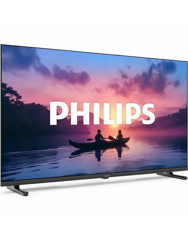 Philips 32-inch HD LED Smart TV with HDR, showing a sleek black screen and modern design for home entertainment.
