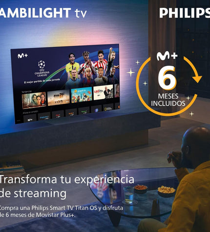 Philips 43PUS7810/12 43-inch 4K Ultra HD LED QLED Smart TV displaying vibrant home screen with colorful visuals.