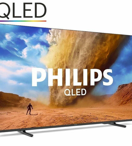 Philips 43-inch 4K Ultra HD LED QLED Smart TV with HDR display, sleek design, and slim bezels for home entertainment.