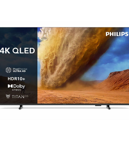 Philips 50-inch 4K Ultra HD LED Smart TV displaying vibrant images with slim black bezel and modern design