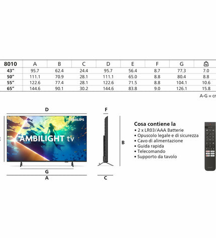 Philips 43-inch 4K Ultra HD LED Smart TV with HDR, sleek black design, displaying vibrant colorful image on screen.