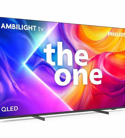 Philips 65PUS9010 4K Ultra HD LED Smart TV with slim black bezel and screen displaying vibrant colorful images.