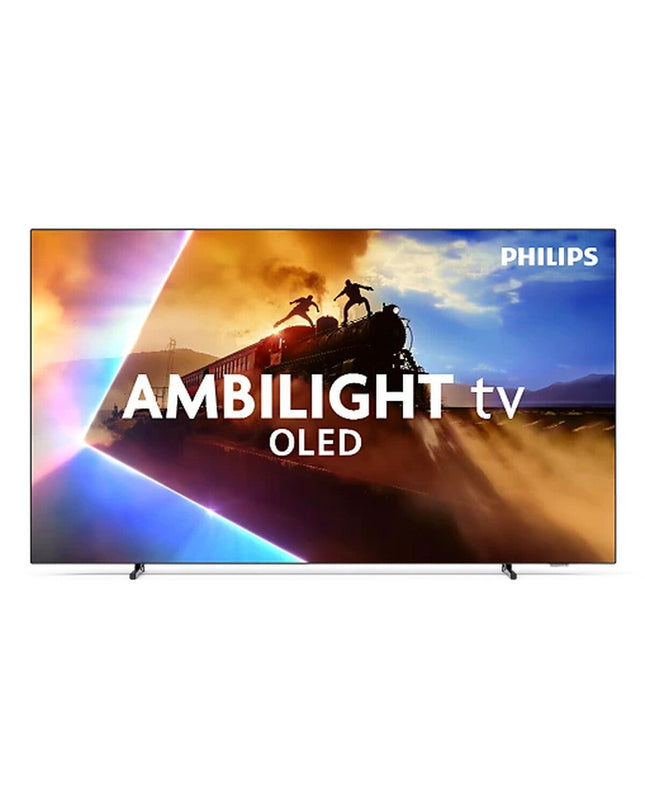 Philips 48OLED770 48-inch 4K Ultra HD HDR OLED Smart TV displaying vibrant images with slim black bezel and sleek design.