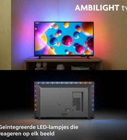 Philips 32-inch Full HD LED Smart TV with HDR, sleek black screen and slim bezels for home entertainment.
