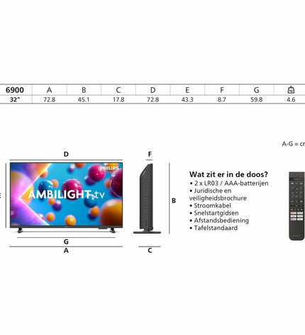 Philips 32-inch Full HD LED Smart TV with HDR, showing a vibrant screen with colorful visuals and sleek black bezel.