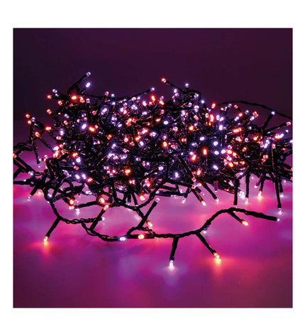 Lumineo 14m LED lichtkrans for outdoor garden decoration, flexible string of warm white LED lights for exterior decor.