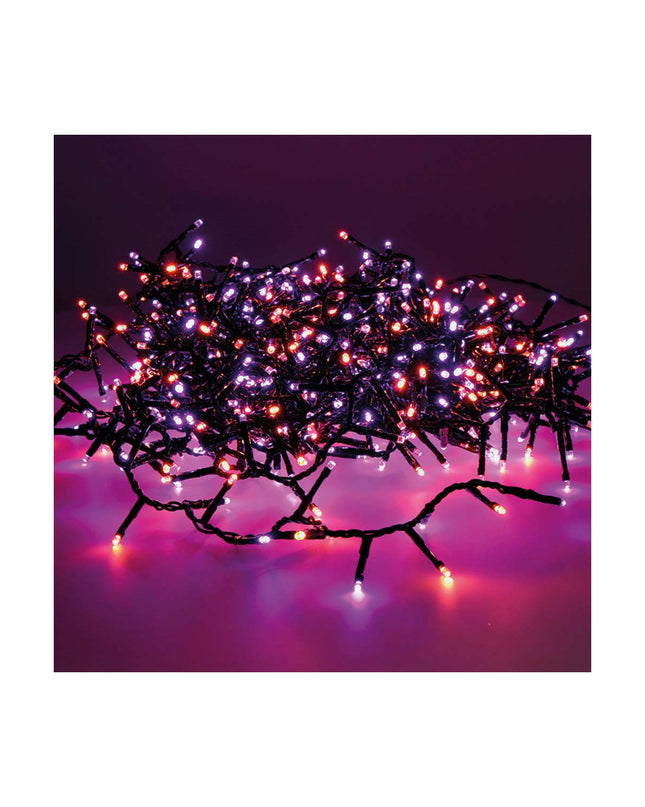 Lumineo LED-lichtkrans 16m outdoor garden decoration with warm white lights, suitable for patio and outdoor decor.