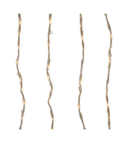 LED Lichtgordijn Lumineo transparant, 2x1 m, buiten tuin decoratie met warm witte LED-verlichting voor sfeervolle buitenruimte.