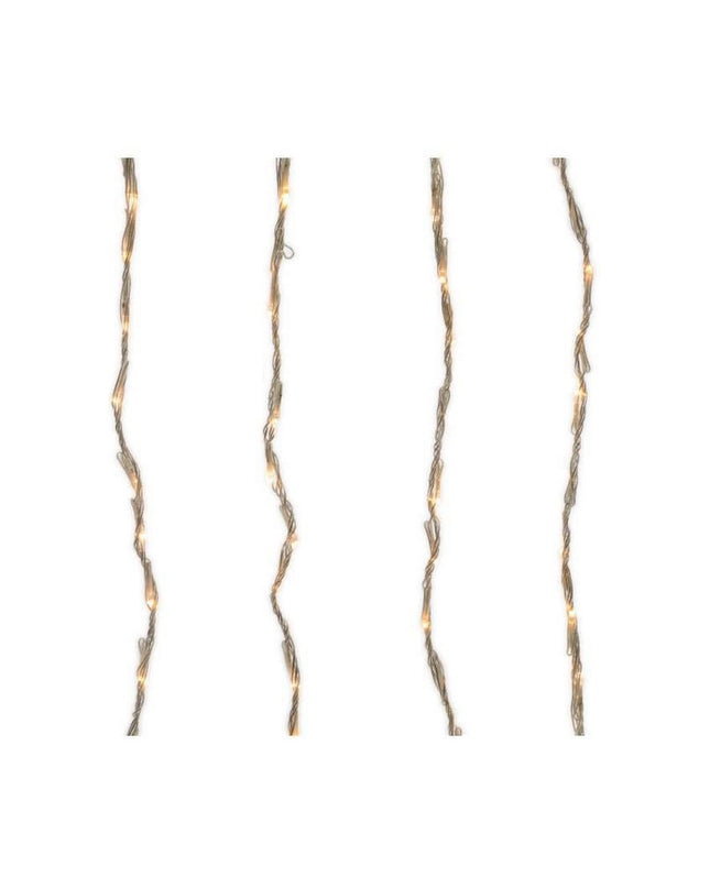 LED Lichtgordijn Lumineo transparant, 2x1 m, buiten tuin decoratie met warm witte LED-verlichting voor sfeervolle buitenruimte.
