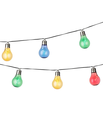 Lumineo multicolour warm white 4.5m LED outdoor garden light string with RGB LEDs for decorative outdoor lighting.