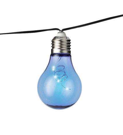 Lumineo black multicolour LED outdoor string light with warm white and RGB LEDs, 4.5 meters long, for garden decoration.