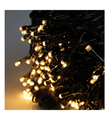 White LED outdoor garden light curtain from BigBuy Christmas, 8 meters long, for decorative exterior lighting.