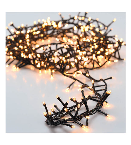 White 14-meter LED light garland by BigBuy Christmas, outdoor garden decoration with bright, energy-efficient LED lights.