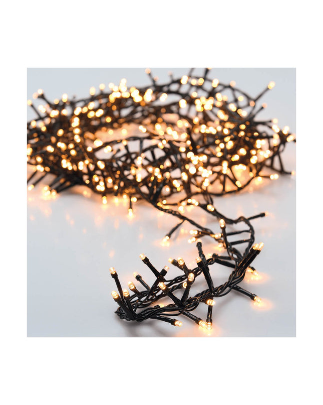 White 14-meter LED light garland by BigBuy Christmas, outdoor garden decoration with bright, energy-efficient LED lights.