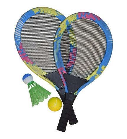 BigBuy Fun racquet set with four colorful paddles for outdoor play and outdoor games.