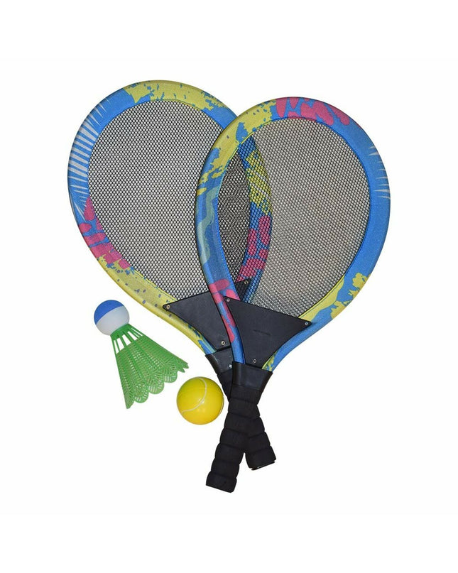 BigBuy Fun racquet set with four colorful paddles for outdoor play and outdoor games.