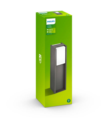 Philips LED outdoor garden lamp in antracite aluminum, 14W, 4000K for outdoor decoration and lighting.