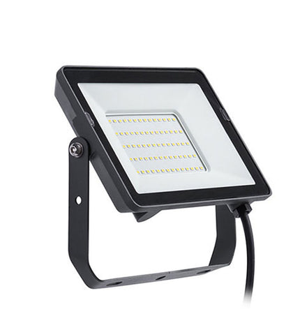 Philips 50W black outdoor garden floodlight with rectangular design, ideal for exterior decoration and lighting.