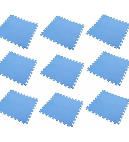 Set of nine 50x50 cm protective mats for removable garden pools and hot tubs, suitable for garden pools and accessories.