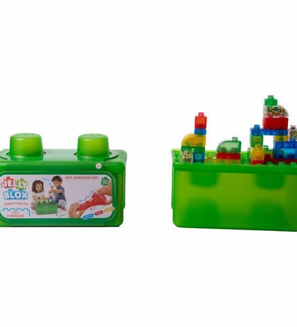 Goliath Bouwspel Goliath toy set featuring colorful building blocks and game components on a white background.