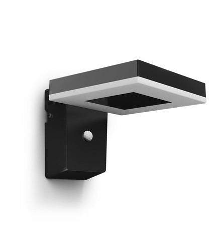 Philips outdoor square garden wall lamp, 1.3W, 250 lumens, warm white 3000K, decorative exterior lighting fixture