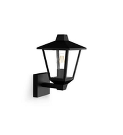 Philips Kinno black outdoor garden wall lamp, 25W aluminium with E27 socket, ideal for exterior garden decoration