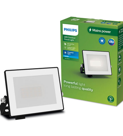 Philips black outdoor garden wall lamp with 10W LED and 950 lumens for outdoor decoration and lighting.